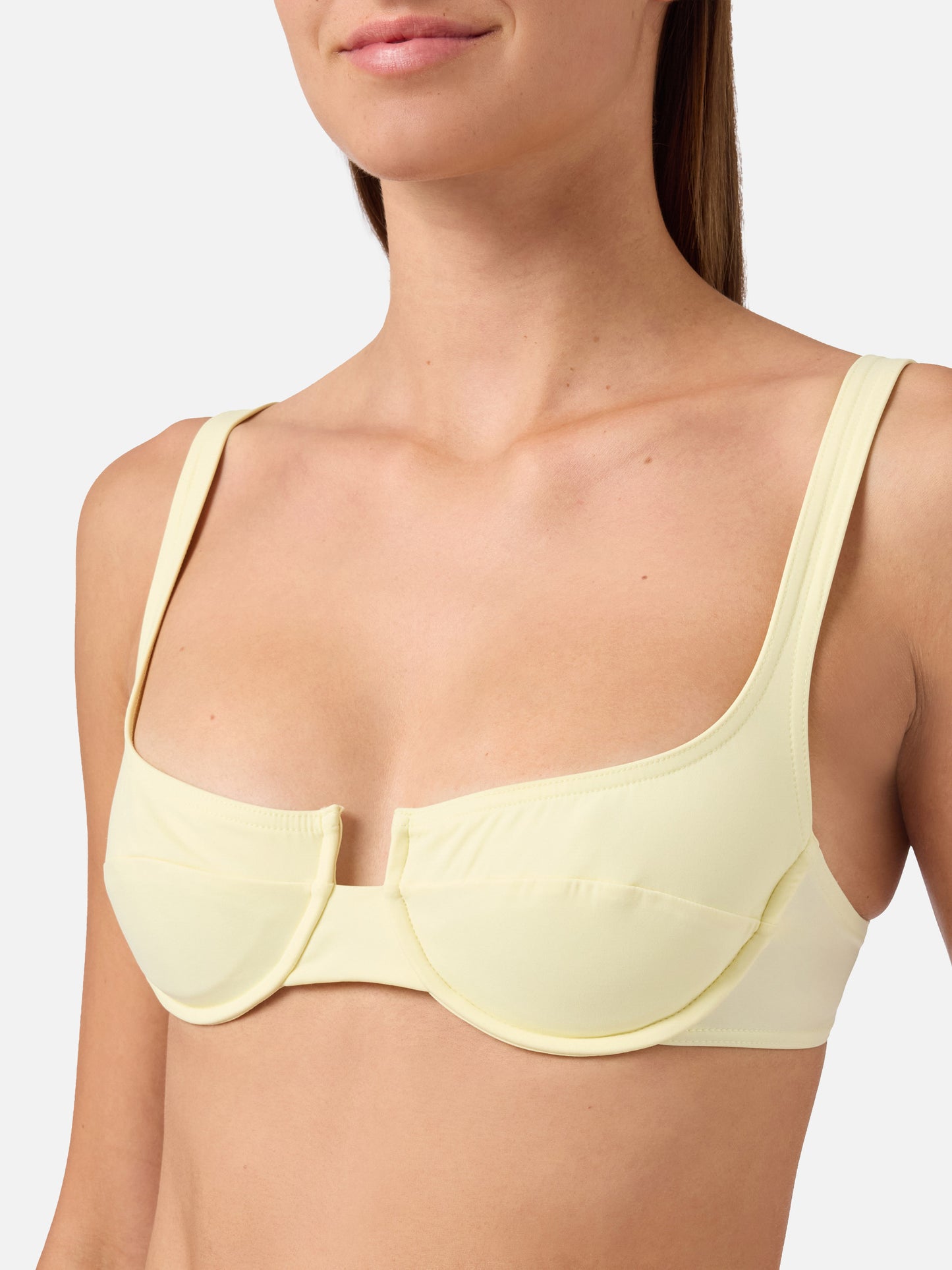 Balconette-Bikinioberteil Amira in uni Butter 