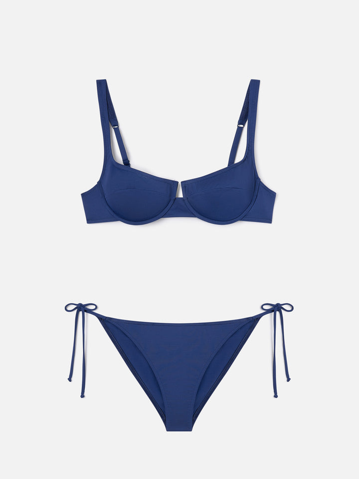Amira Naomi navy blue bikini balconnet uni 