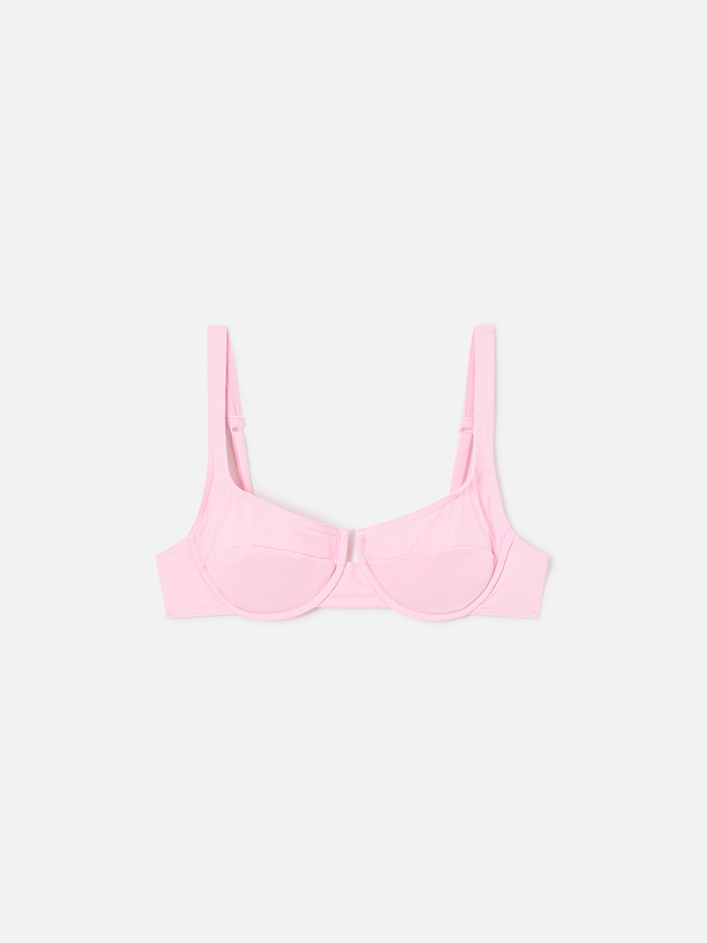 Haut de bikini balconnet Amira en rose pastel uni 