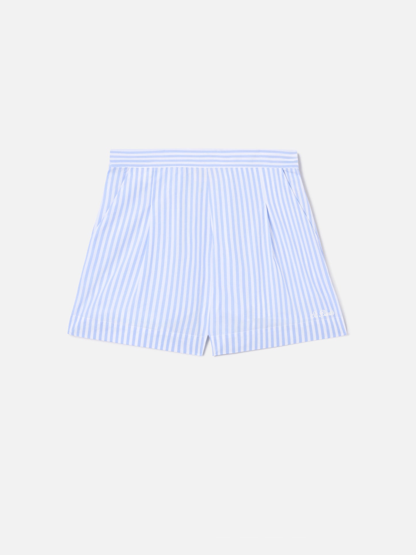 Shorts Amani in cotone a righe azzurre 