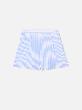 Shorts Amani in cotone a righe azzurre 