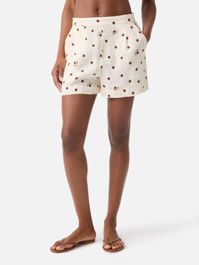 Amani Leinen-Shorts mit Polka-Dot-Print 