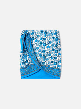 Angie voile pareo skirt with floral batik print