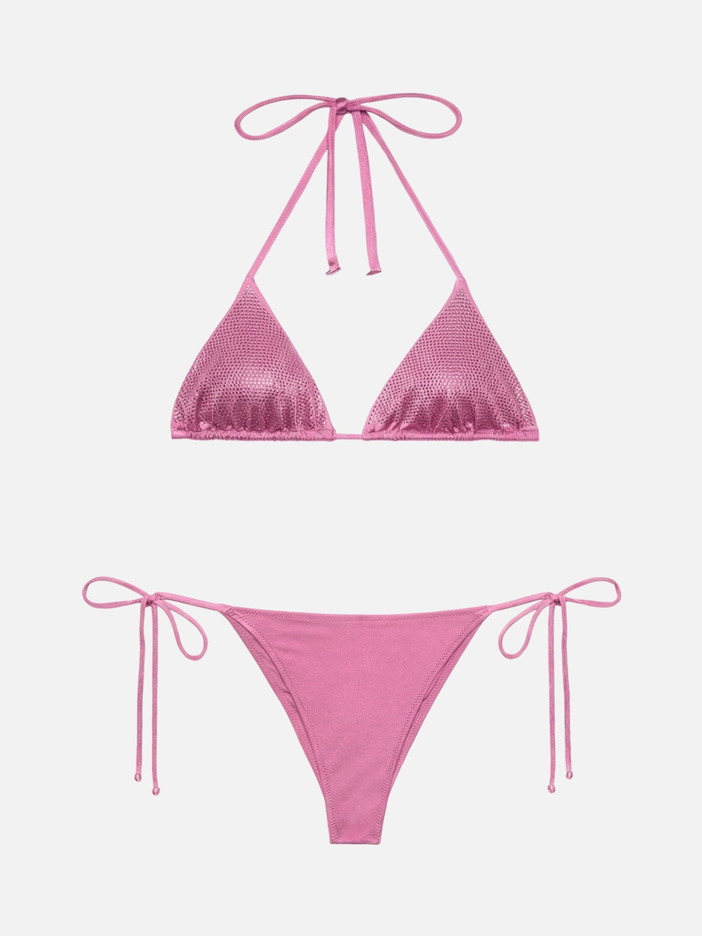 Sliding triangle bikini Annabelle Marielle with pink rhinestones