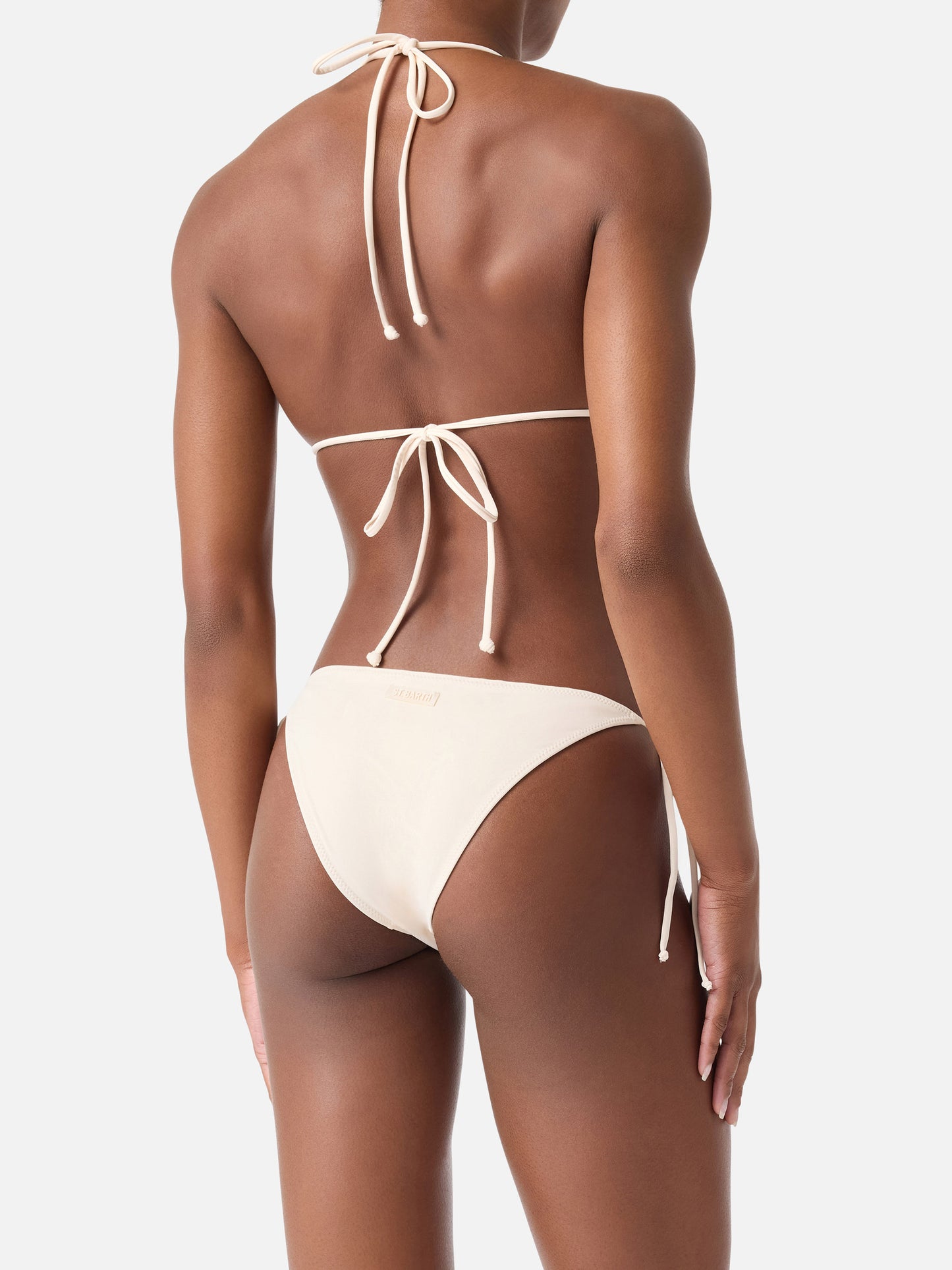 Annabelle Virgo beigefarbener Triangel-Bikini mit Strasssteinen 