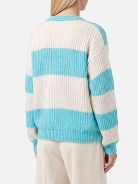 Pull court Annecy Soft avec motif losanges et col en V 