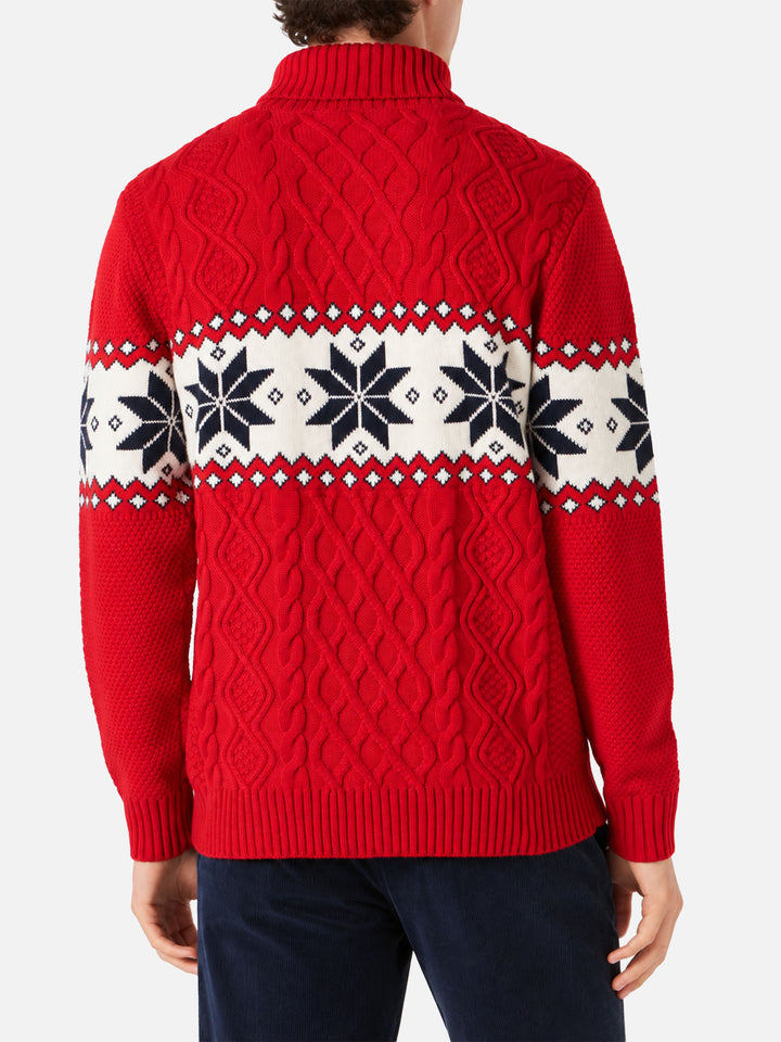Pullover mit halbhohem Rollkragen und Cortina-Schriftzug 