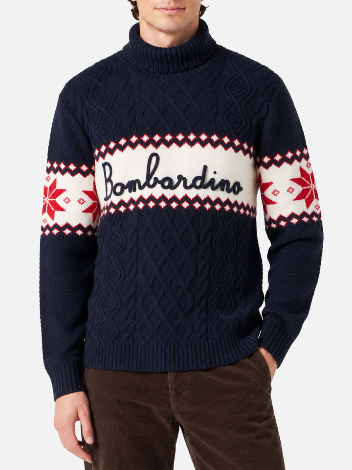 Half-turtleneck sweater with Bombardino lettering