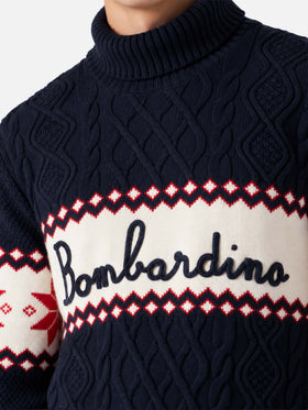 Maglione mezzo collo alto con scritta Bombardino