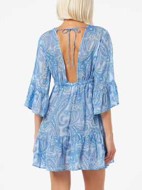 Woman linen paisly short dress April - MC2 Saint Barth