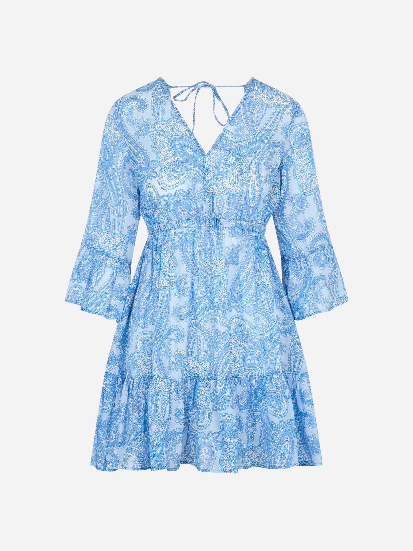 Woman linen paisly short dress April - MC2 Saint Barth