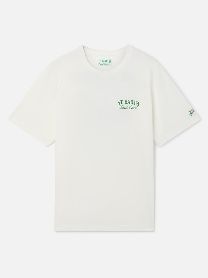 T-shirt off white in cotone Arnott con stampa Tennis Court
