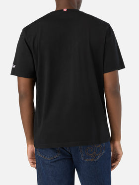 T-shirt Arnott nera in cotone con ricamo Rum Service