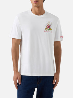 Arnott T-Shirt in Weiß mit Scrooge-McDuck-Print und „Felici e Contanti“-Schriftzug 