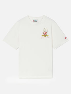 Arnott T-Shirt in Weiß mit Scrooge-McDuck-Print und „Felici e Contanti“-Schriftzug 
