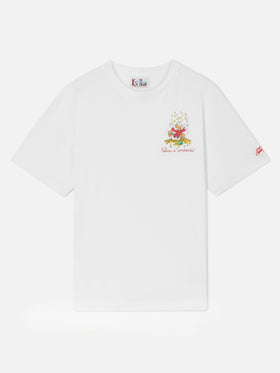 Arnott T-Shirt in Weiß mit Scrooge-McDuck-Print und „Felici e Contanti“-Schriftzug 