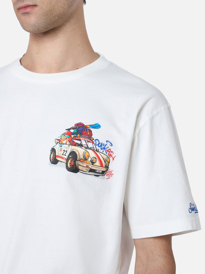 Man heavy cotton t-shirt Arnott with Cryptopuppets Duck car | CRYPTOPUPPETS SPECIAL EDITION