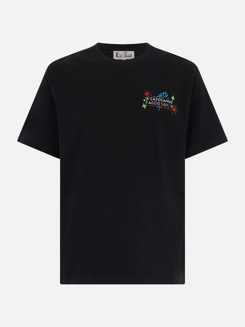 Man heavy cotton t-shirt Arnott with a Capodanno faccio danno embroidery | INSULTI LUMINOSI SPECIAL EDITION - MC2 Saint Barth