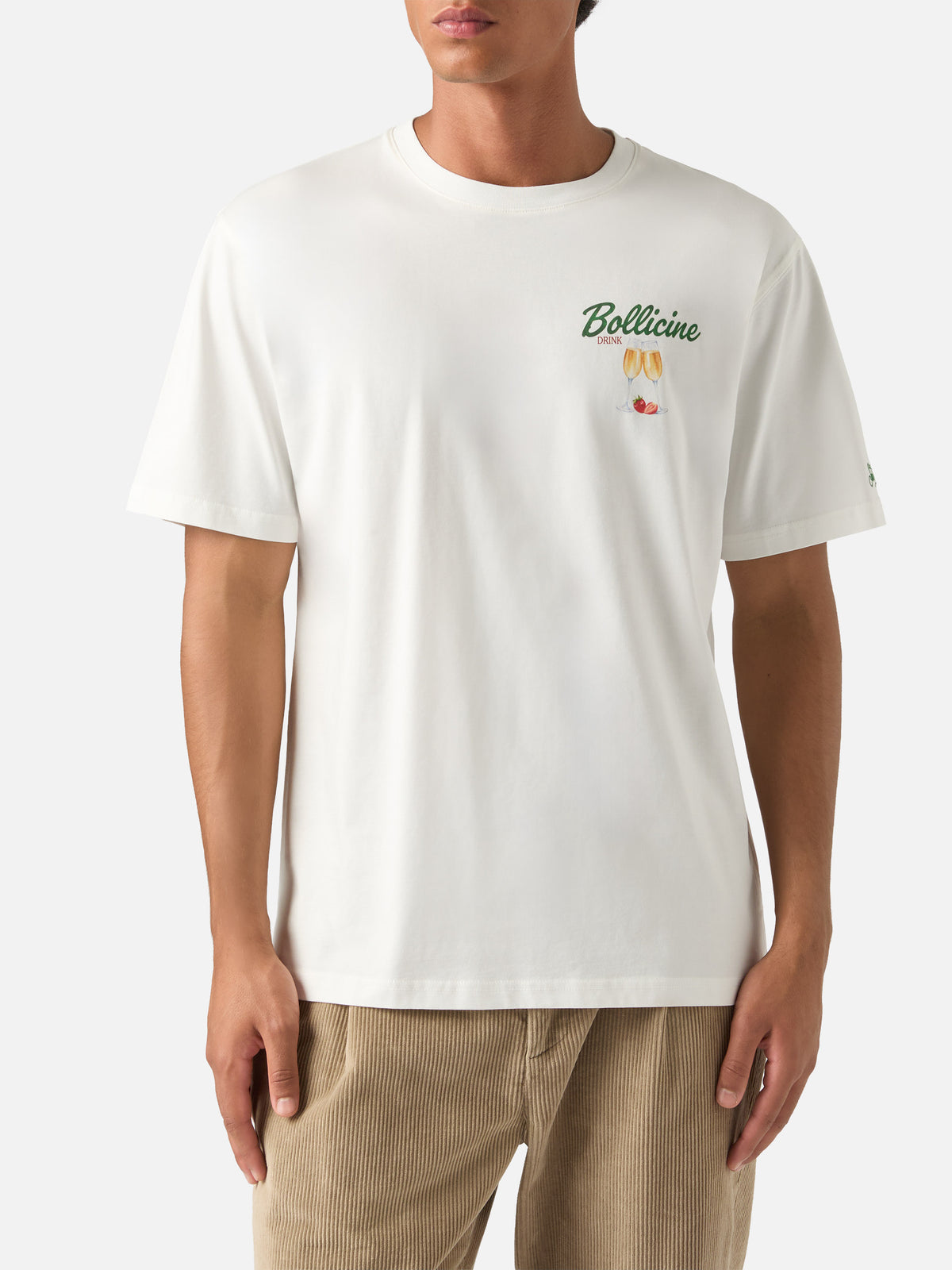 T-shirt Arnott off white in cotone con stampa Bollicine