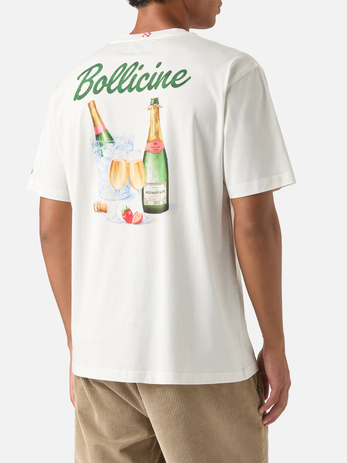 T-shirt Arnott off white in cotone con stampa Bollicine