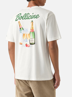 T-shirt Arnott off white in cotone con stampa Bollicine
