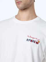 Man heavy cotton t-shirt Arnott with Ho bisogno di un amaro embroidery