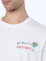 T-shirt da uomo in cotone pesante Arnott con ricamo You know I'm gindependent