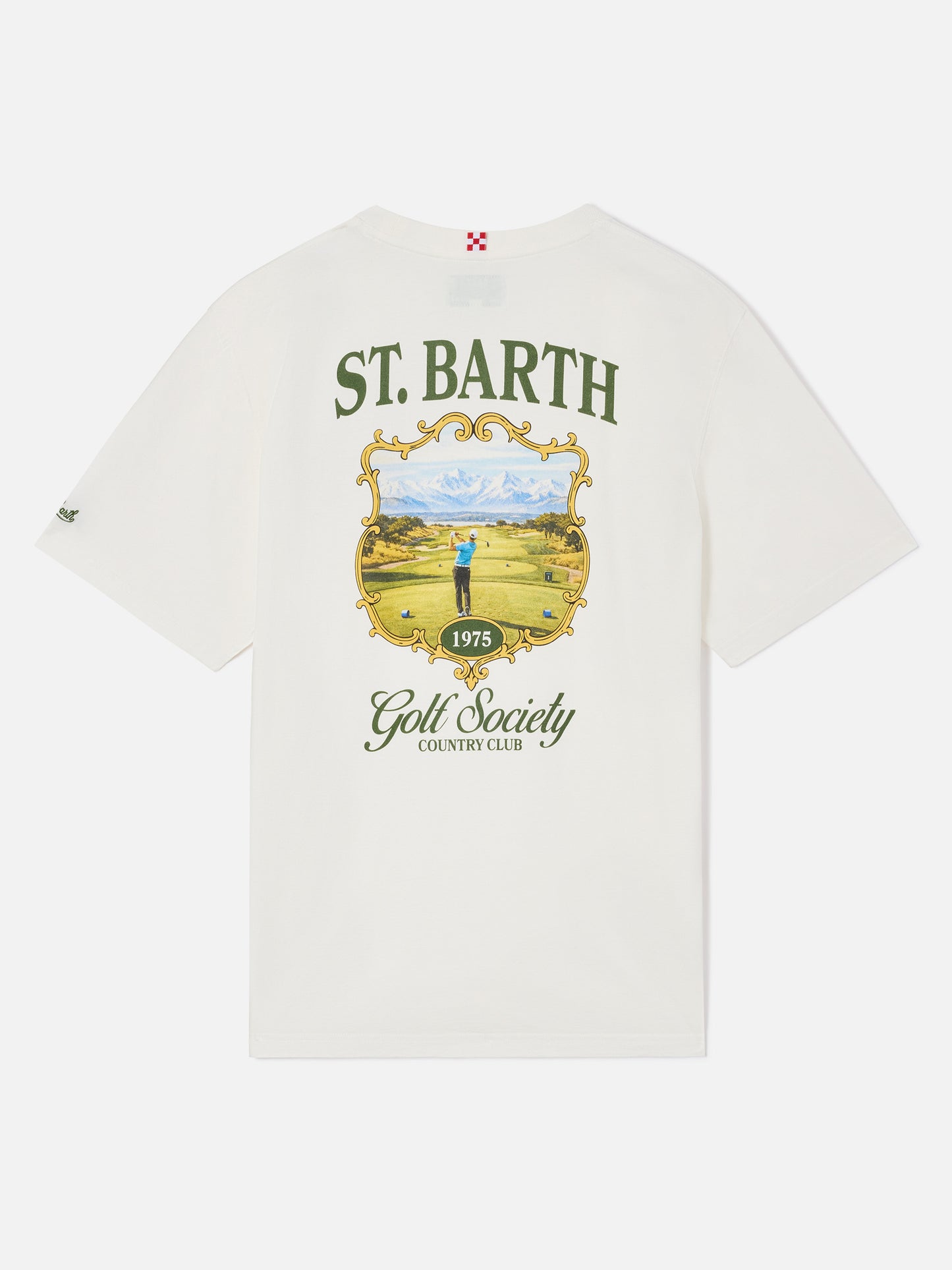 Camiseta Arnott en blanco con estampado St. Barth Golf Society 