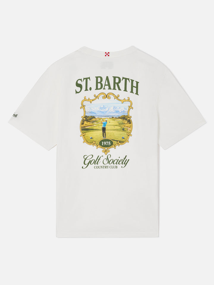 Arnott T-Shirt in Weiß mit St. Barth Golf Society-Print 