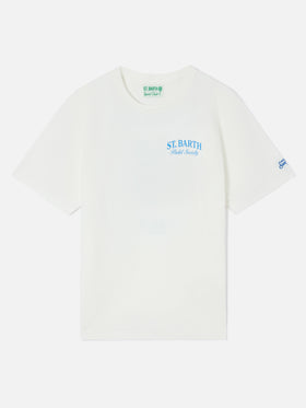 Camiseta Arnott en blanco con estampado St. Barth Padel Society 