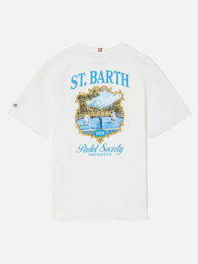 Camiseta Arnott en blanco con estampado St. Barth Padel Society 