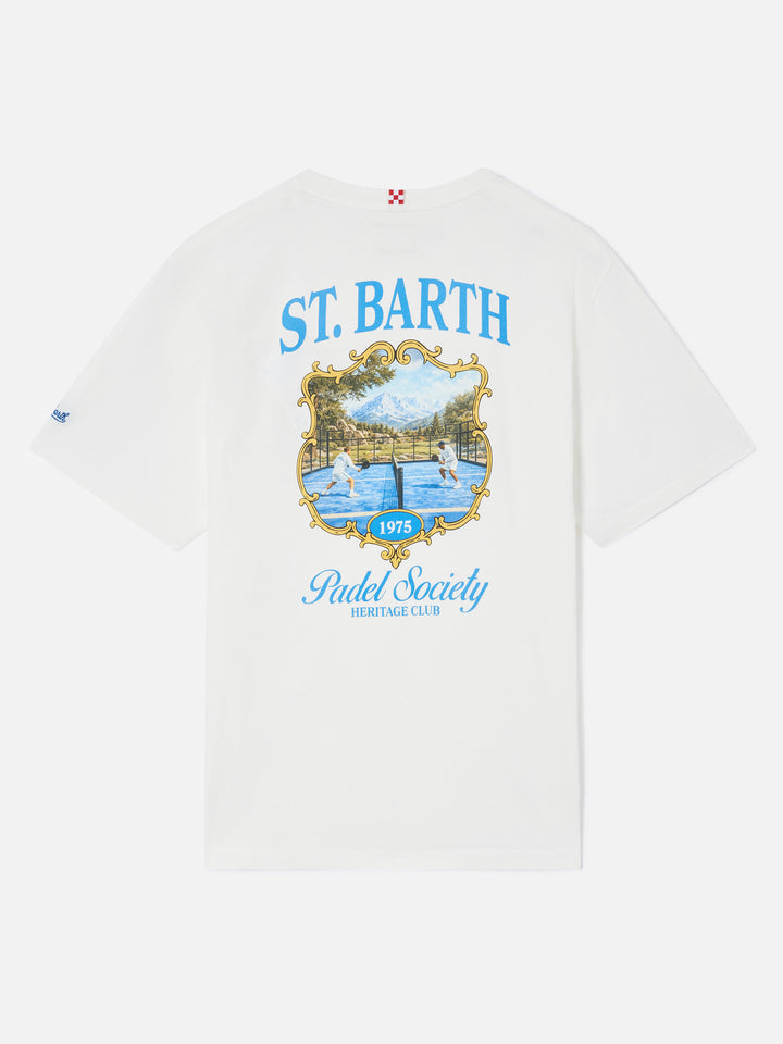 Arnott T-Shirt in Weiß mit St. Barth Padel Society-Print 