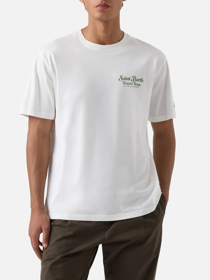 Arnott T-Shirt in Weiß mit Saint Barth Tennis Team-Print 