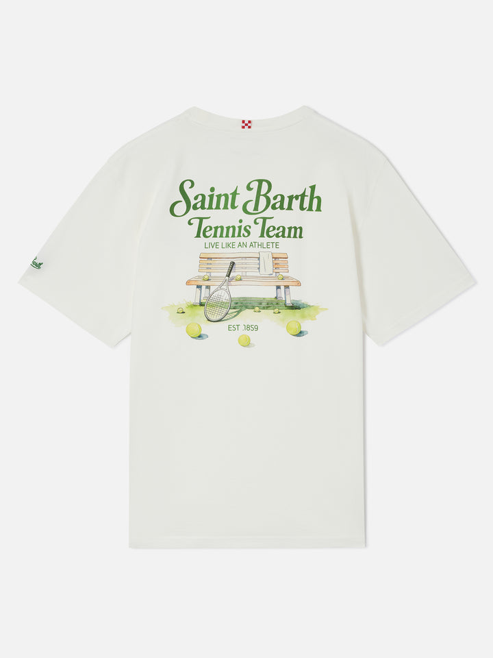 Arnott t-shirt in white with Saint Barth Tennis Team print
