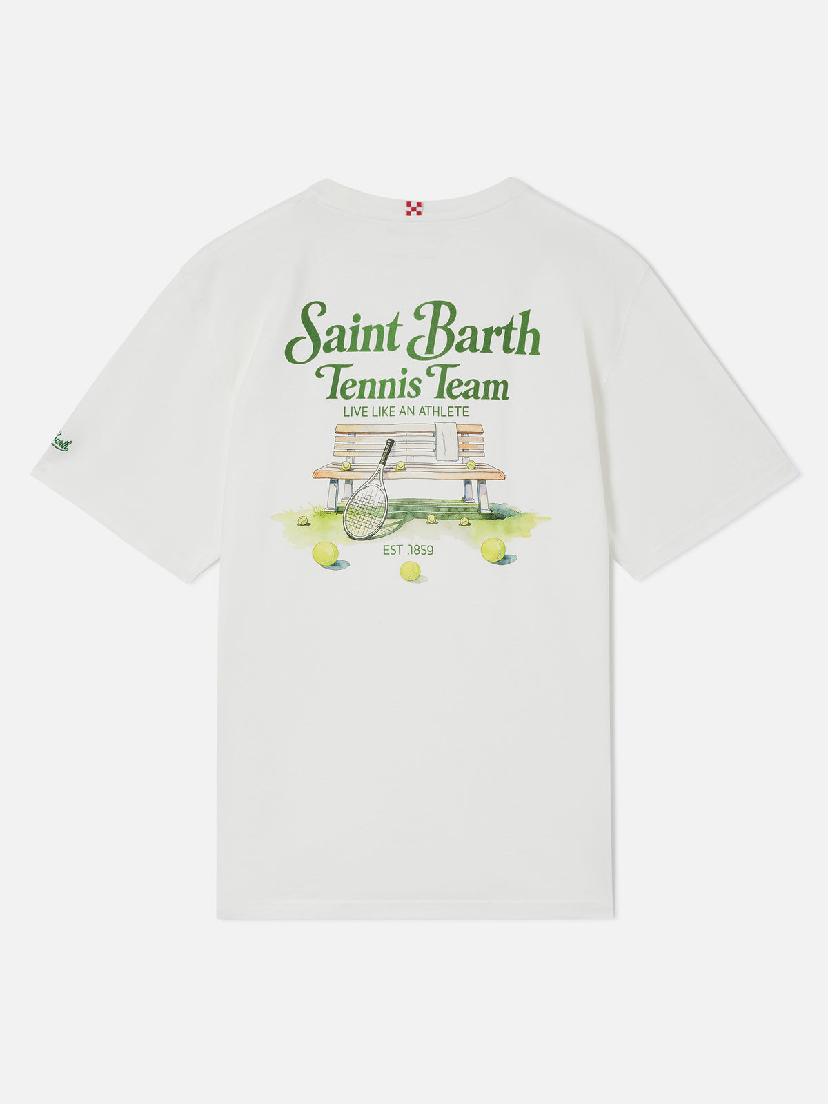 T-shirt Arnott off white in cotone organico con stampa Tennis Team