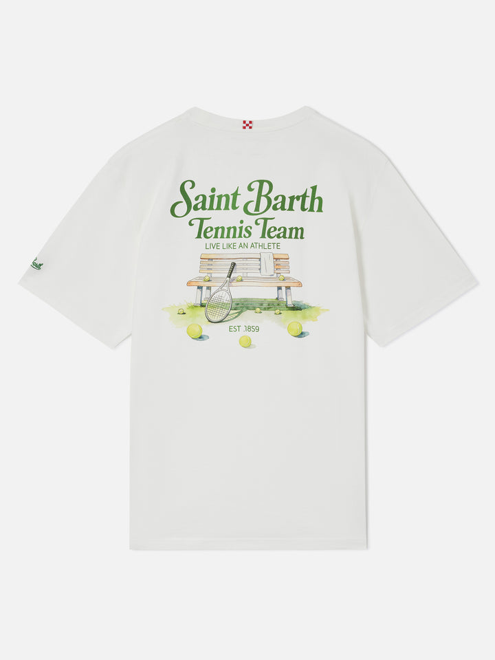 Arnott T-Shirt in Weiß mit Saint Barth Tennis Team-Print 