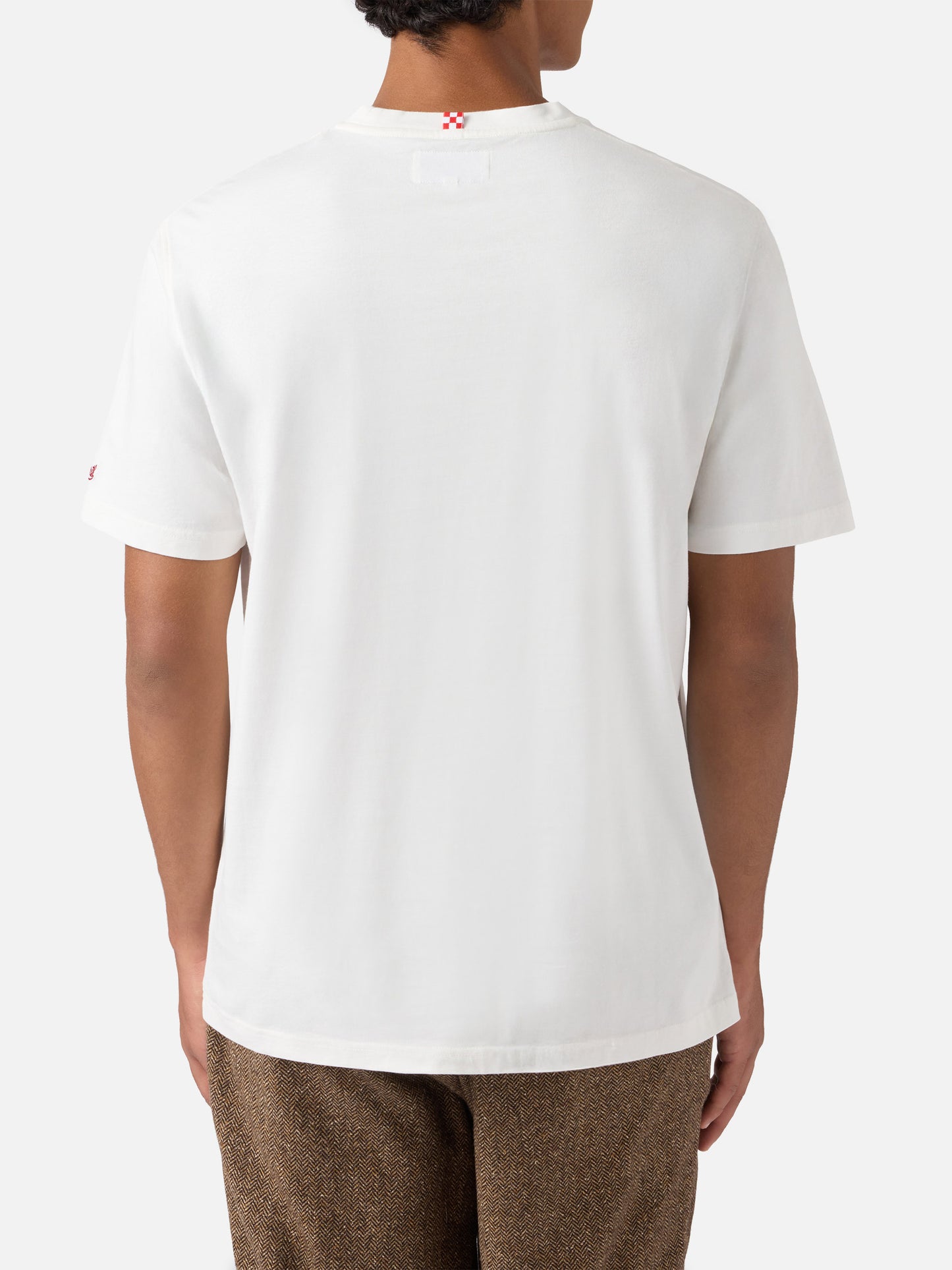 T-shirt Arnott in cotone bianco con ricamo Famolo Strano