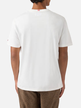 T-shirt Arnott in cotone bianco con ricamo Famolo Strano