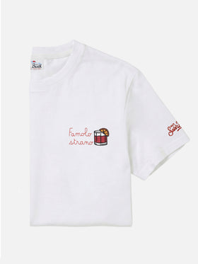 T-shirt Arnott in cotone bianco con ricamo Famolo Strano