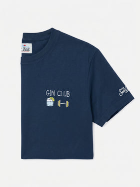 Arnott cotton T-shirt in blue with Gin Club embroidery