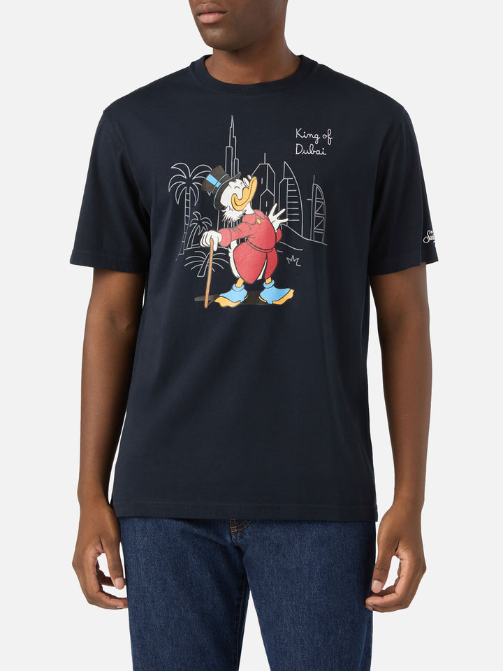 T-shirt Arnott blu navy in cotone organico con ricamo King Of Dubai | Special edition