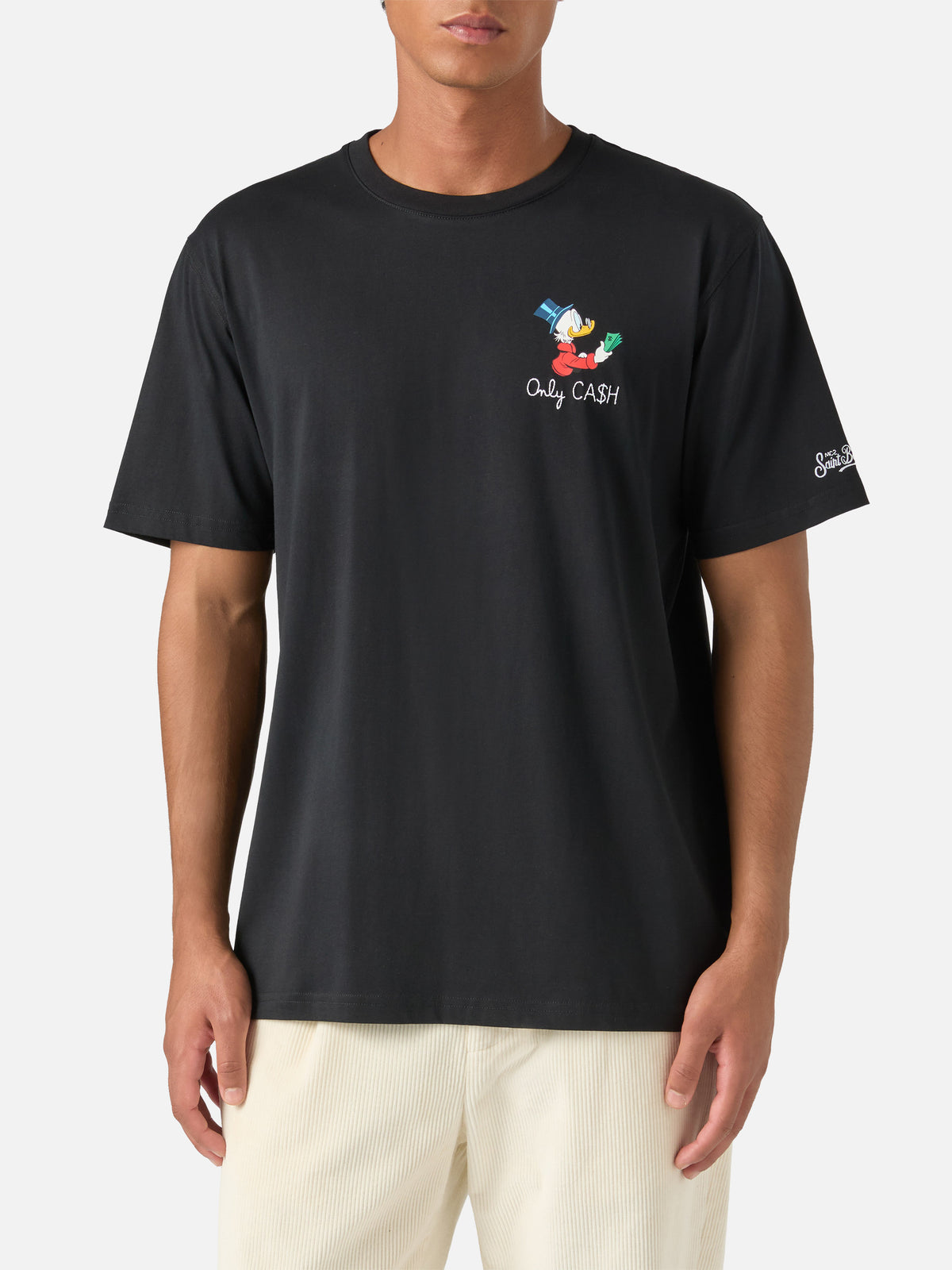 T-shirt Arnott nera in cotone con ricamo Only Cash | Special edition