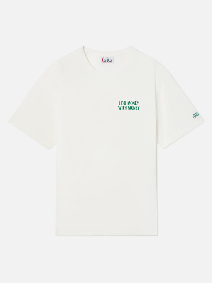 Off-White T-Shirt aus Bio-Baumwolle in Arnott mit I Do Money With Money-Print | Special edition 