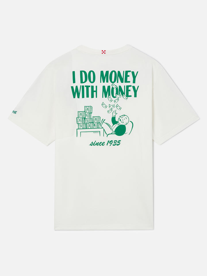 Off-White T-Shirt aus Bio-Baumwolle in Arnott mit I Do Money With Money-Print | Special edition 
