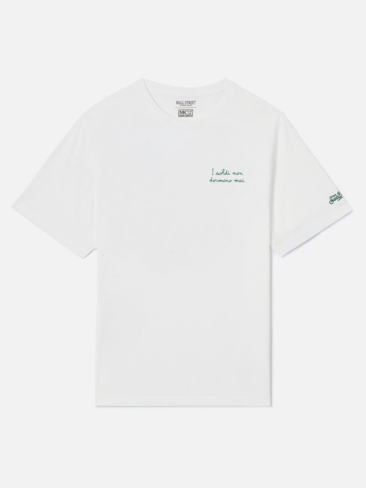 Camiseta de algodón Off white Arnott con bordado I Soldi Non Dormono Mai | Special edition 