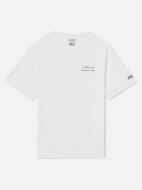 T-shirt en coton off white Arnott avec broderie I Soldi Non Dormono Mai | Special edition 
