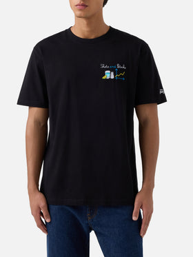 Arnott T-Shirt in Schwarz mit Shots and $tocks-Stickerei 
