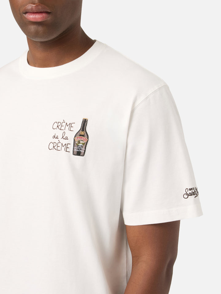Off white Arnott cotton t-shirt with Crème De La Crème embroidery | Special edition