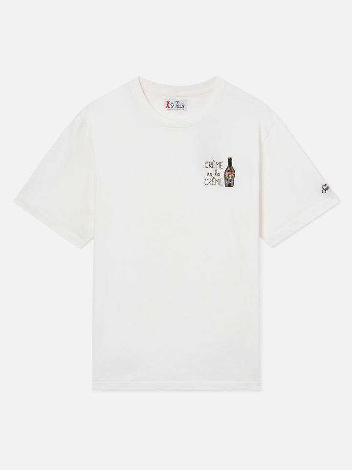 T-shirt en coton off white Arnott avec broderie Crème De La Crème | Special edition 