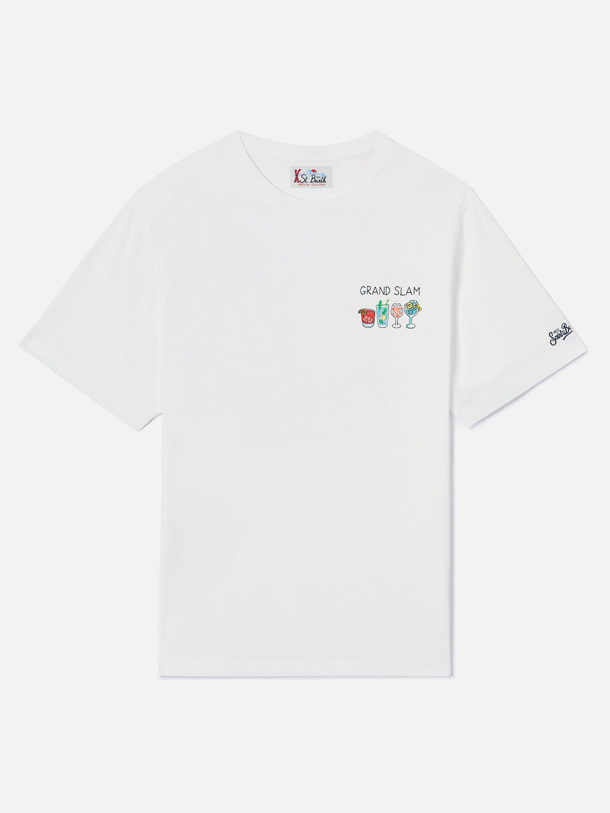 Off white T-Shirt aus Arnott Baumwolle mit Grand Slam-Stickerei 